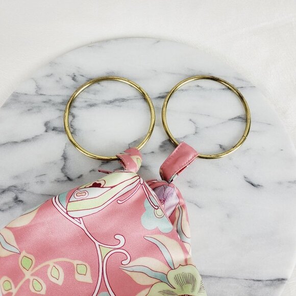 Y2K‎ Vintage Flower & Butterfly Silk Ring Handbag Clutch - Picture 10 of 12